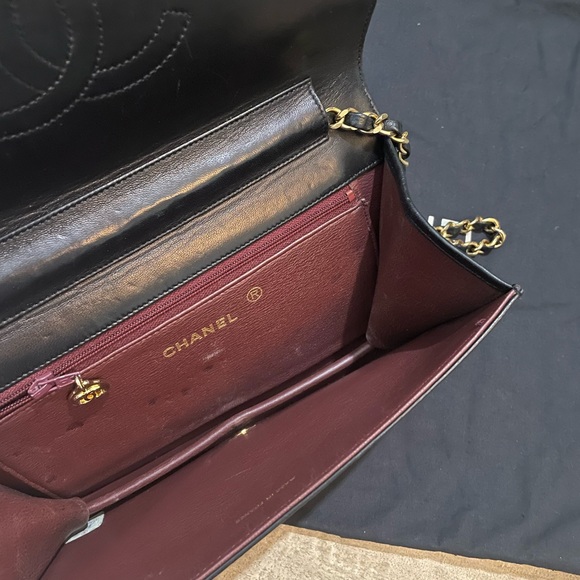 Vintage Chanel Lambskin Classic Mini Full Flap Shoulder Bag 24KGP Hardware - Picture 7 of 13